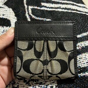 Gently use silver and blue small wallet